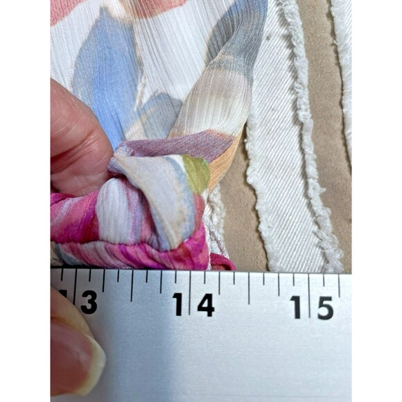 Calvin Klein Maxi Dress  8 Pink Floral Chiffon Long Fairy Cocktail Halter Tiered - Picture 14 of 16